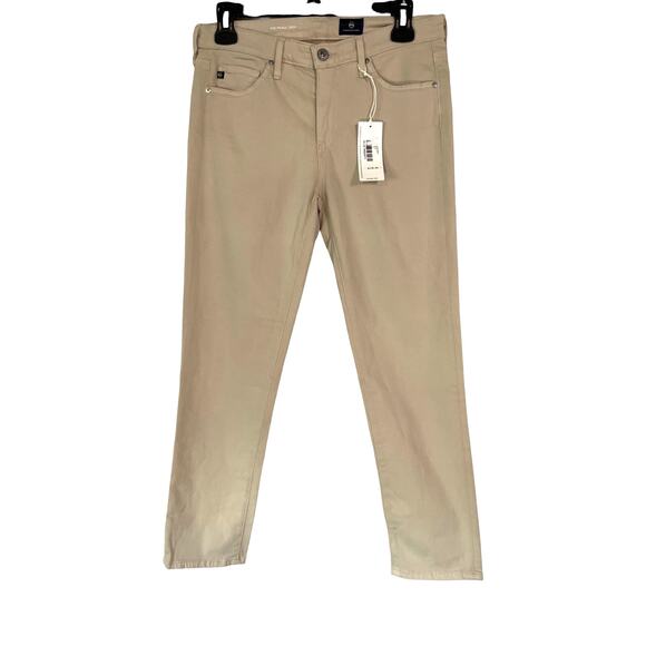 AG Adriano Goldschmied The Prima Crop Beige Cigarette Jeans Sz 27 NWT Flaw - Picture 1 of 7